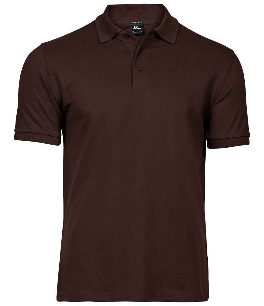 Tee Jays Luxury Stretch Piqué Polo Shirt Chocolate