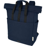 Branded Joey 15” GRS recycled canvas rolltop laptop backpack 15L