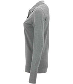 SOL'S Ladies Perfect Long Sleeve Piqué Polo Shirt Grey Marl