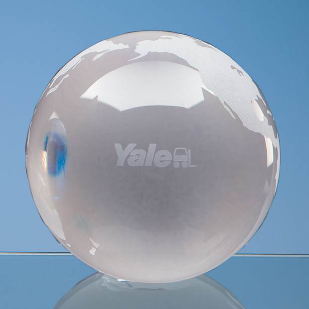Branded 7cm Optical Crystal Globe Paperweight