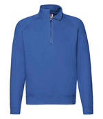 Fruit of the Loom Premium Zip Neck Sweatshirt Royal Blue