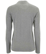 SOL'S Ladies Perfect Long Sleeve Piqué Polo Shirt Grey Marl