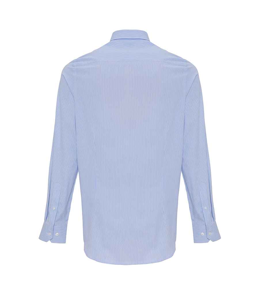 Premier Long Sleeve Striped Oxford Shirt White/Oxford Blue
