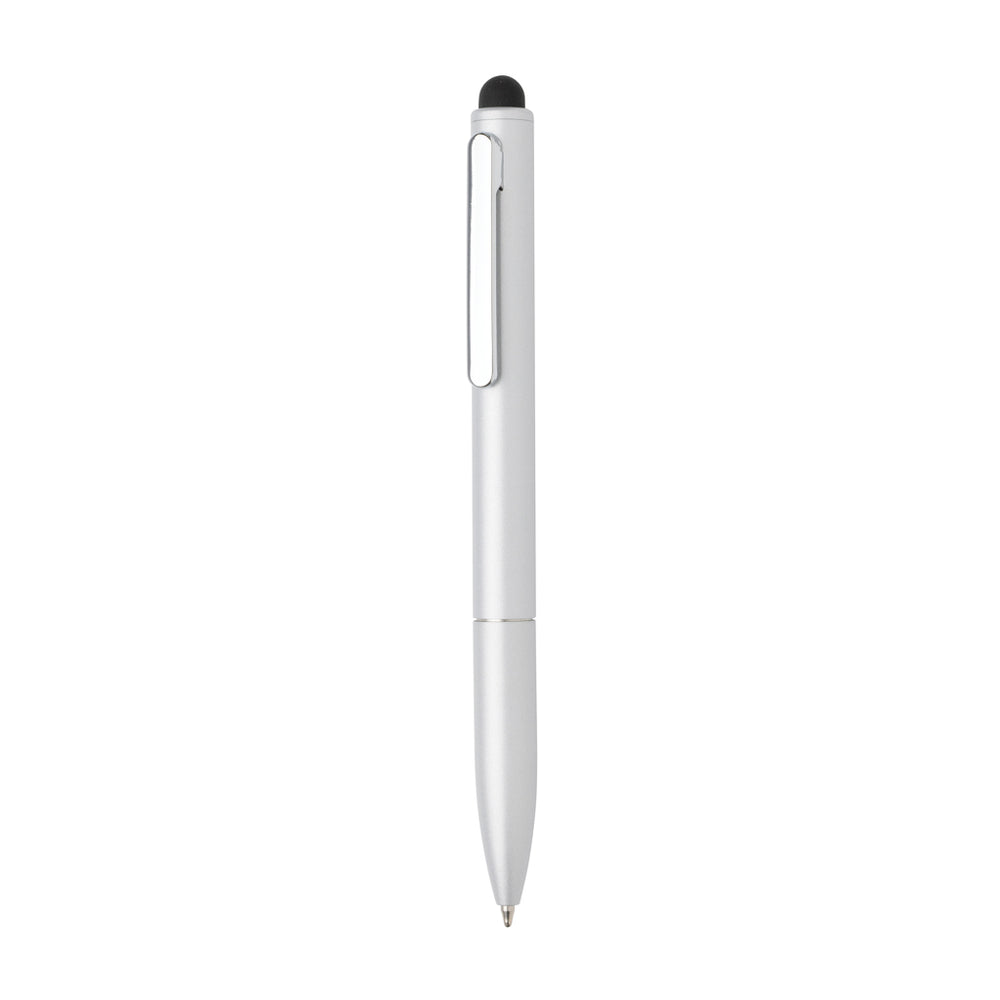 Branded Kymi RCS certified recycled aluminium pen with stylus