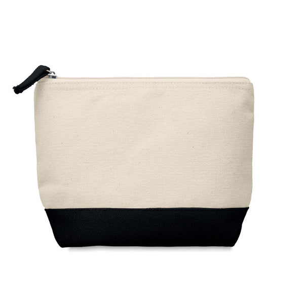 Branded Bicolour cotton cosmetic bag