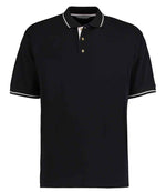 Kustom Kit St Mellion Tipped Cotton Piqué Polo Shirt Black/White