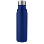 Branded Harper 700 ml stainless steel water bottle with metal loop