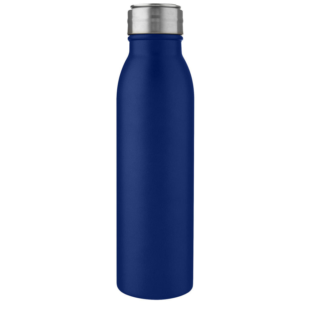 Branded Harper 700 ml stainless steel water bottle with metal loop