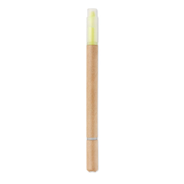 Branded 2 in 1 carton pen highlighter