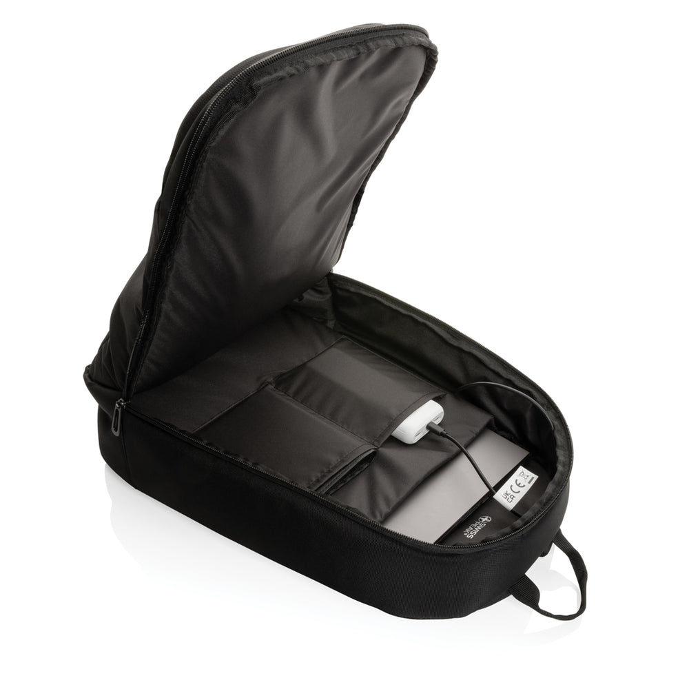 Branded Swiss Peak AWARE™ modern 15.6" laptop backpack