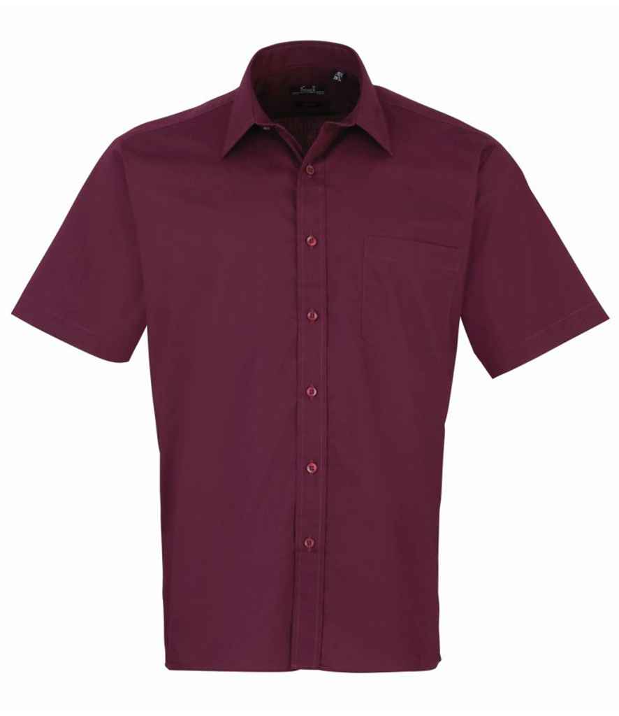 Premier Short Sleeve Poplin Shirt Aubergine