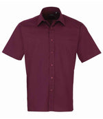 Premier Short Sleeve Poplin Shirt Aubergine