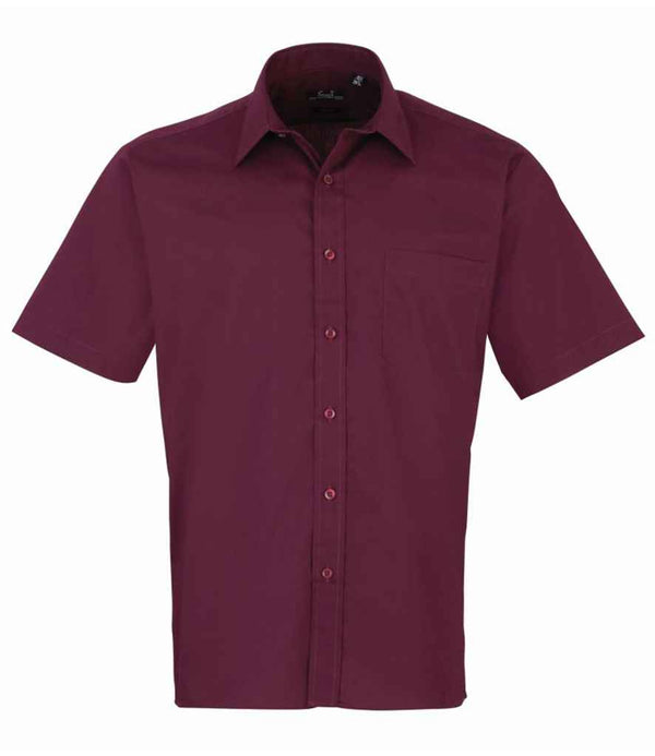 Premier Short Sleeve Poplin Shirt Aubergine