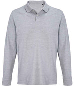 SOL'S Unisex Pacific Long Sleeve Piqué Polo Shirt Grey Marl