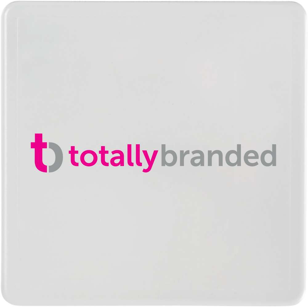 Renzo square plastic coaster - Low Minimum