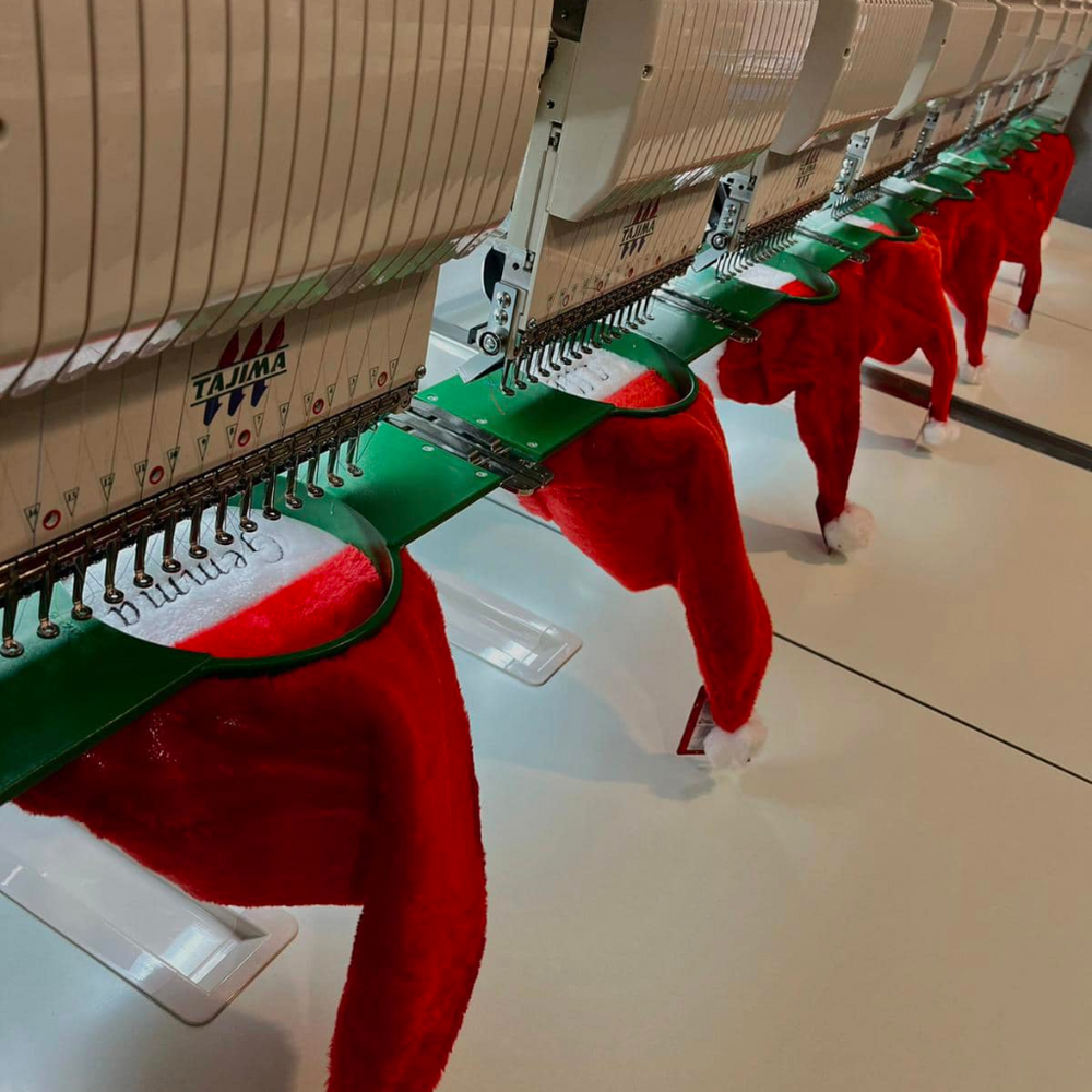 Embroidered Plush Santa Hat | Custom Branded Christmas Hats | No Minimum Order