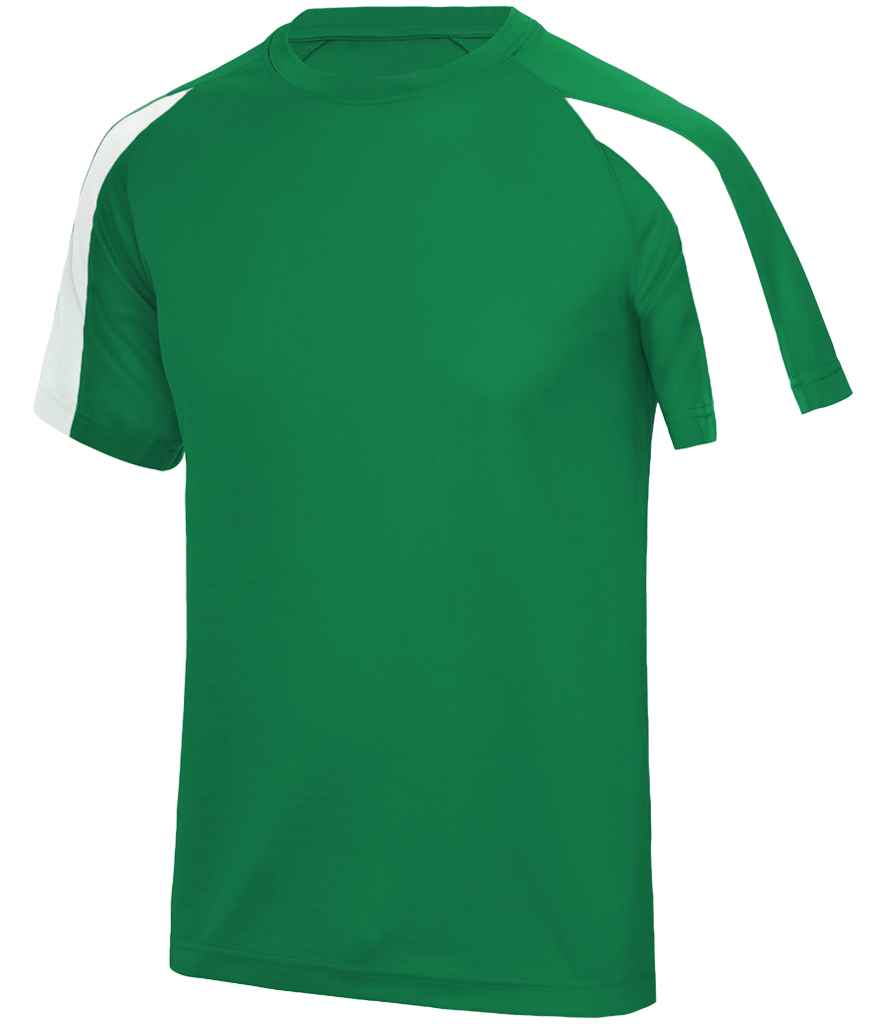 AWDis Cool Contrast Wicking T-Shirt Kelly Green/Arctic White