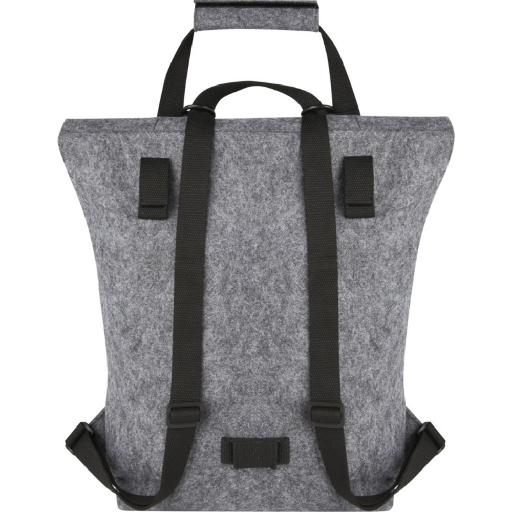 Branded Felta GRS recycled felt roll-top bike bag 13L