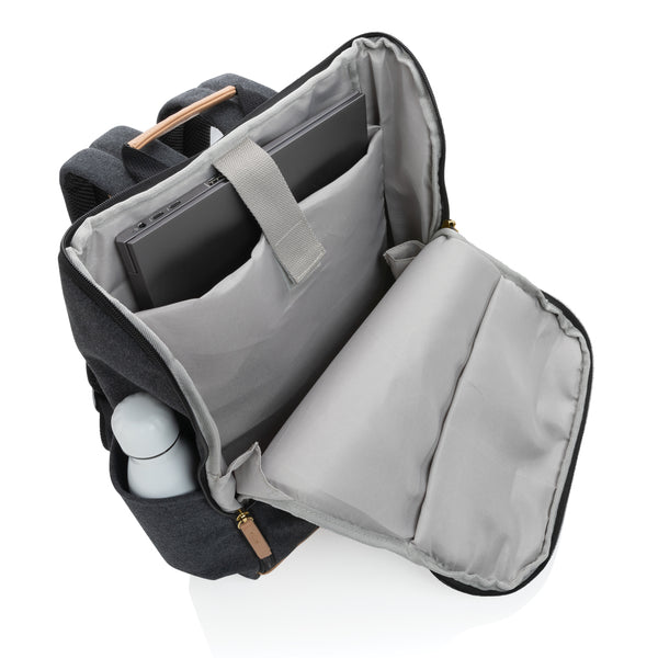 Branded Impact AWARE™ 16 oz. recycled canvas 15" laptop backpack