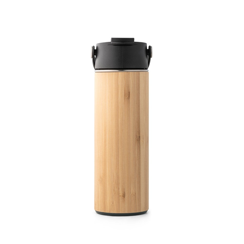 LAVER. Thermos bottle in bamboo, stainless steel and PP 440 mL