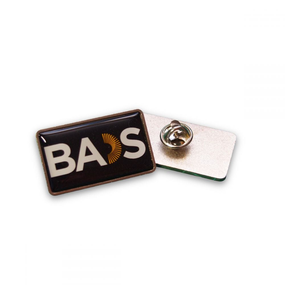 Express Printed Duo Pin Badge - Rectangle 37mm x 22mm