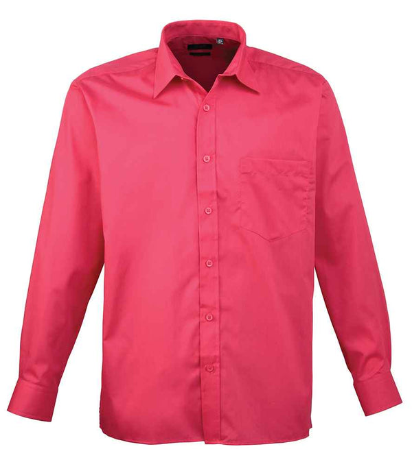 Premier Long Sleeve Poplin Shirt Hot Pink