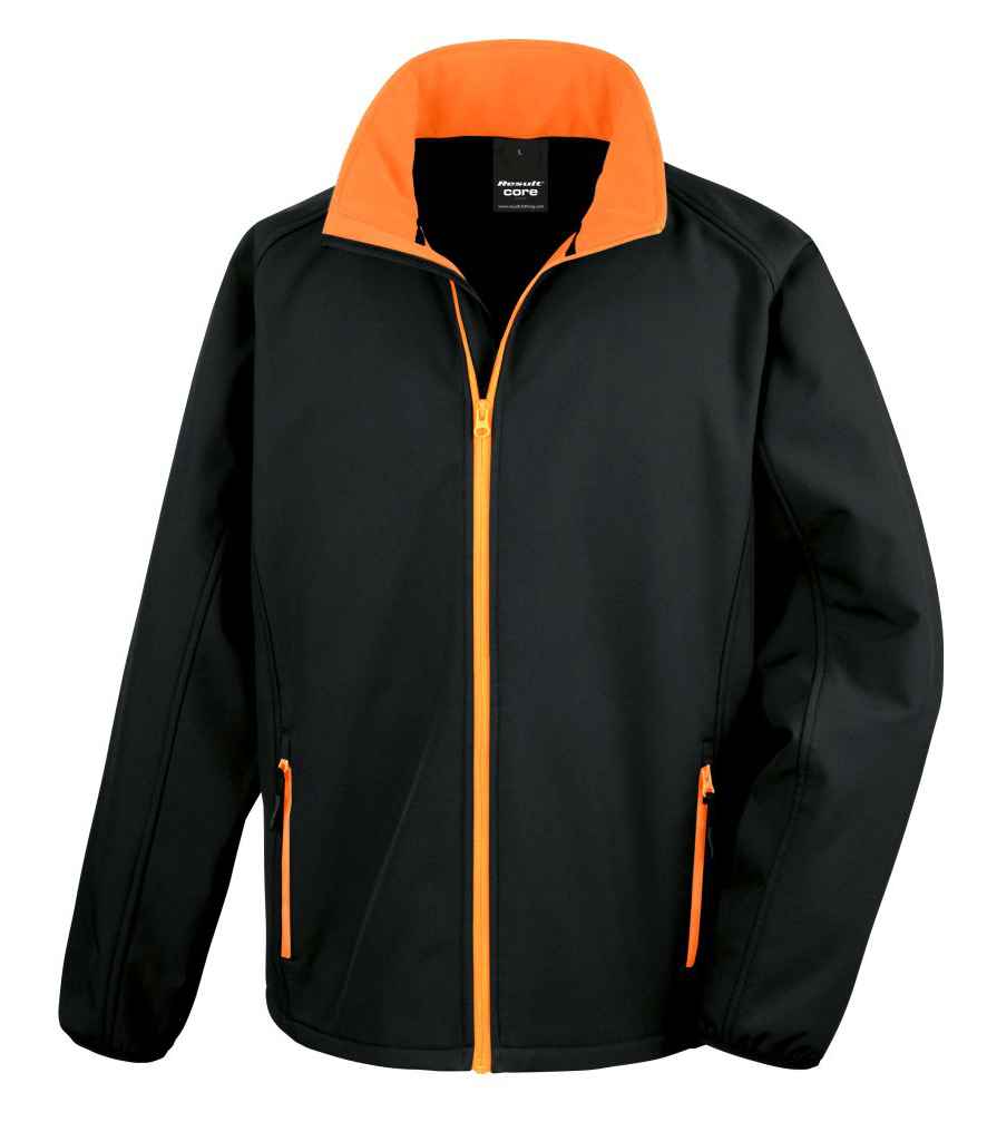 Result Core Printable Soft Shell Jacket Black/Orange