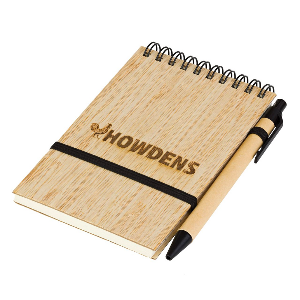 Branded Yibin A6 Bamboo Notepad & Pen