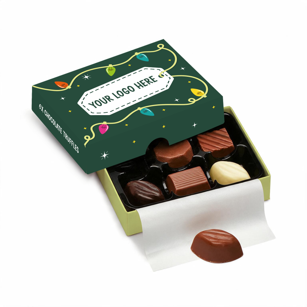 Branded Midi Box of 6 Chocolate Truffles