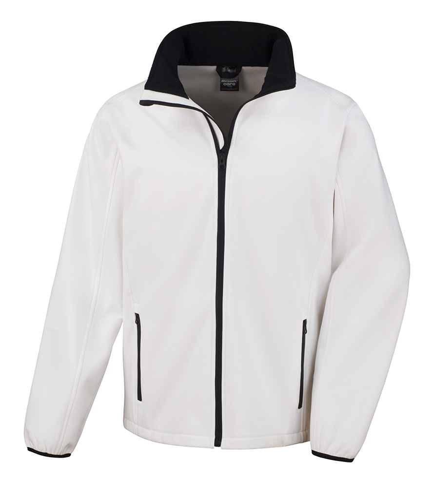 Result Core Printable Soft Shell Jacket White/Black