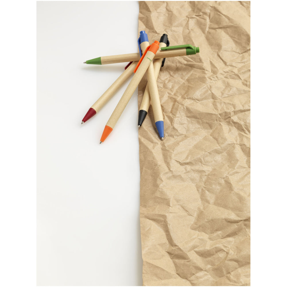 Branded Berk recycled carton and corn plastic ballpoint pen