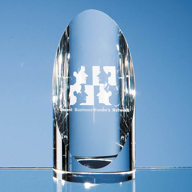 Branded 14cm Optical Crystal Cylinder Award