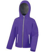 Result Core Kids TX Performance Hooded Soft Shell Jacket Purple/Grey