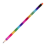 Branded RAINBOW Coloured sharpened Pencil RAINBOW rubber tipped