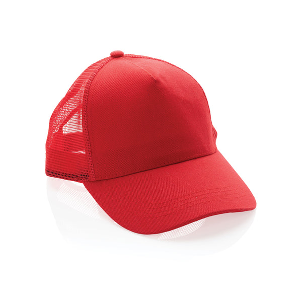 Branded Impact AWARE™ Brushed rcotton 5 panel trucker cap 190gr
