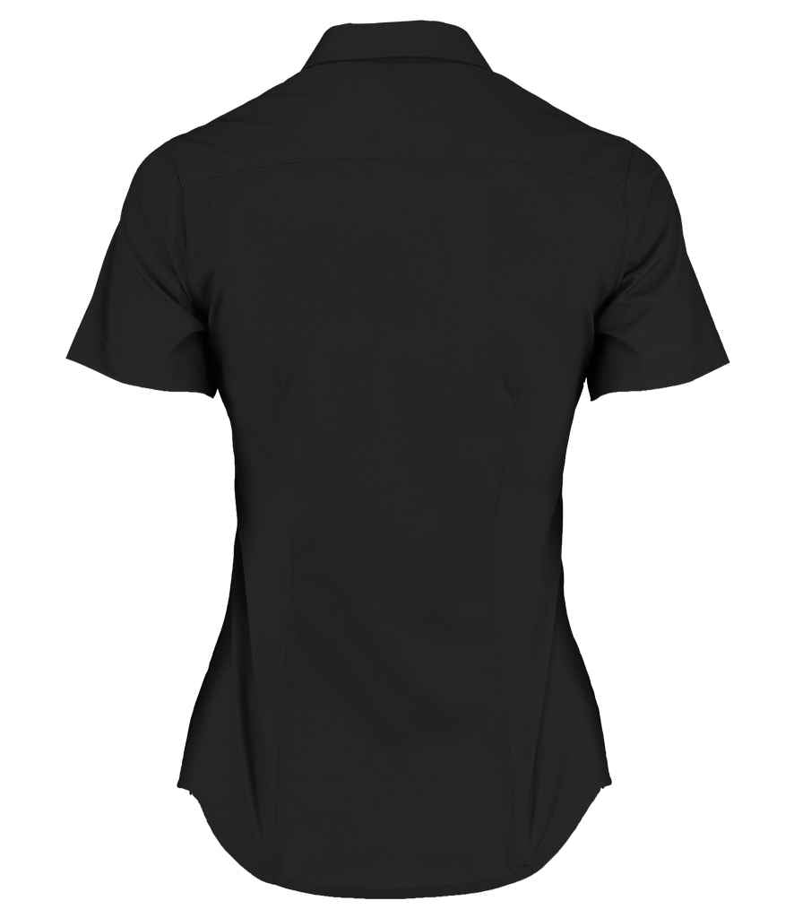 Kustom Kit Ladies Short Sleeve Tailored Poplin Shirt Black