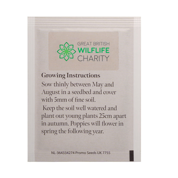 Seed Packet with Sticker to back Poppy