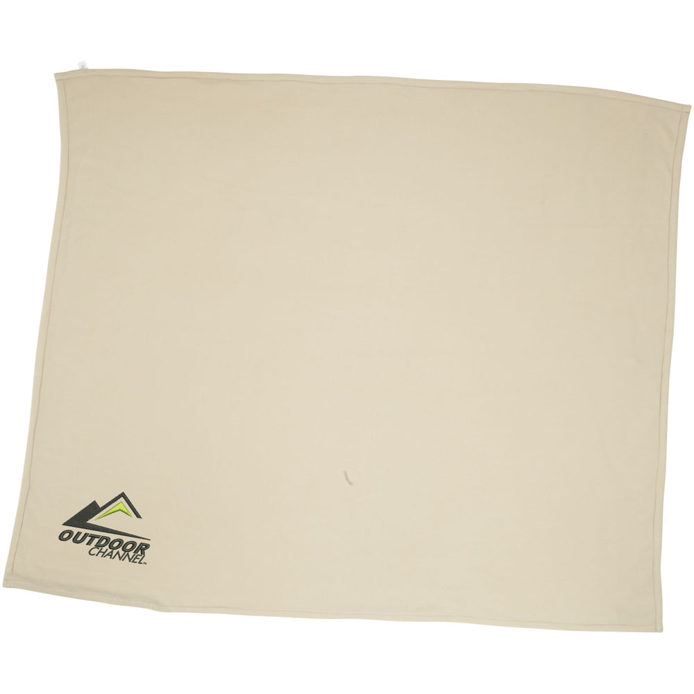 Branded Springwood soft fleece and sherpa plaid blanket