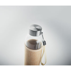 Glass bottle in pouch 500ml Natural