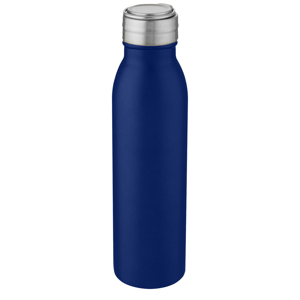 Branded Harper 700 ml stainless steel water bottle with metal loop