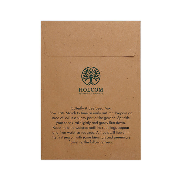Seed Pack in Kraft Paper Envelope Butterfly & Bee Mix
