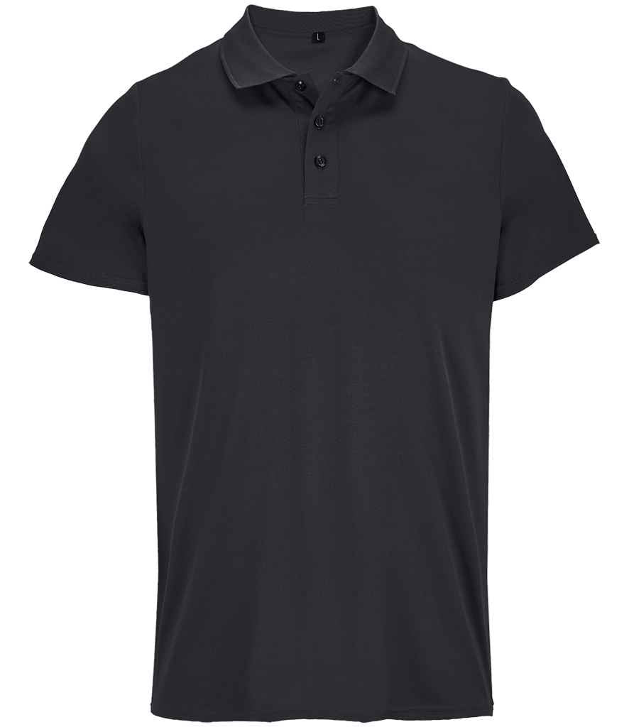 SOL'S Unisex Pitcher Recycled Polyester Piqué Polo Shirt Black