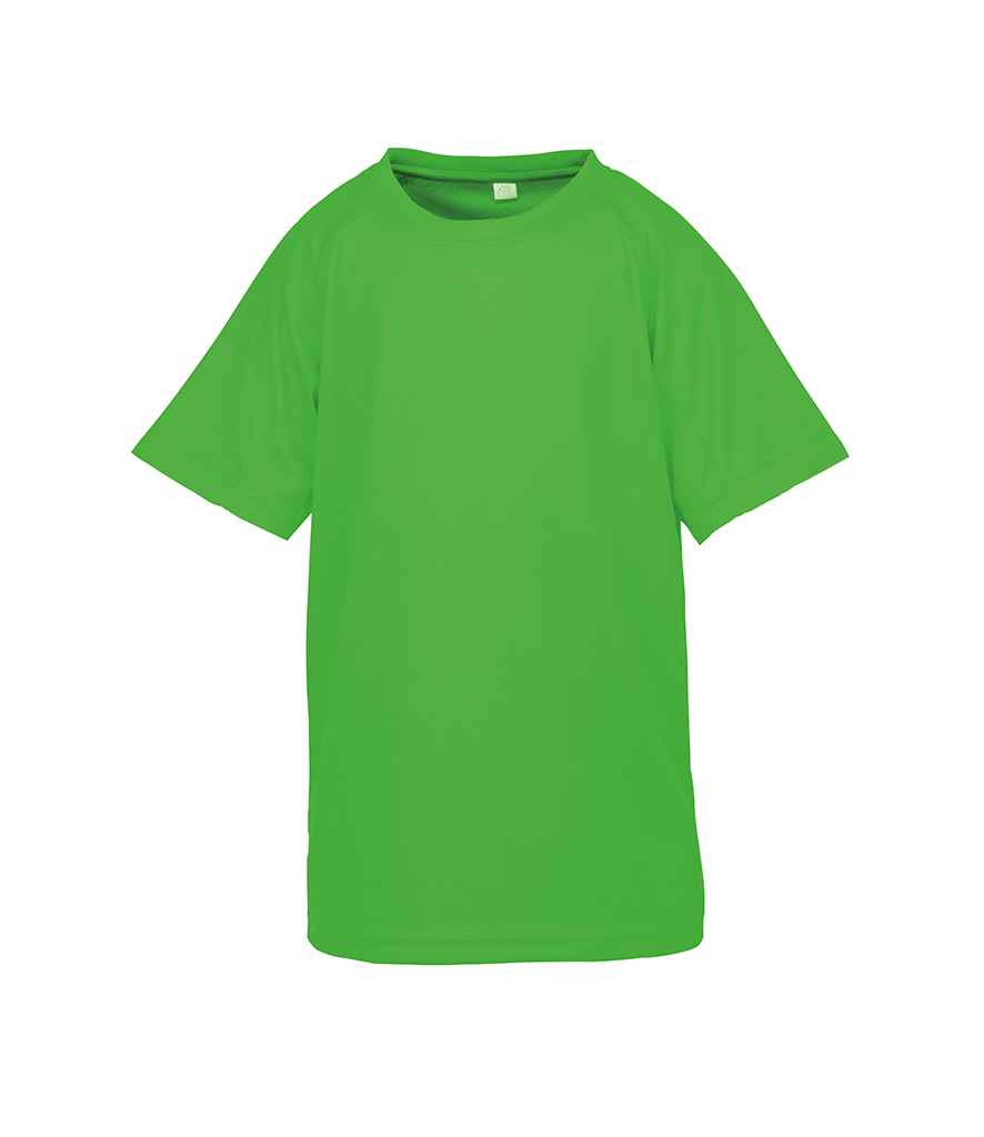 Spiro Kids Impact Performance Aircool T-Shirt Flo Green