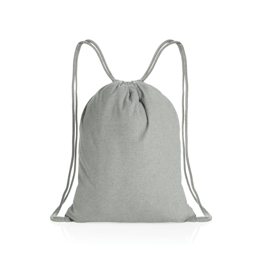 Branded Impact AWARE™ recycled cotton drawstring backpack 145g