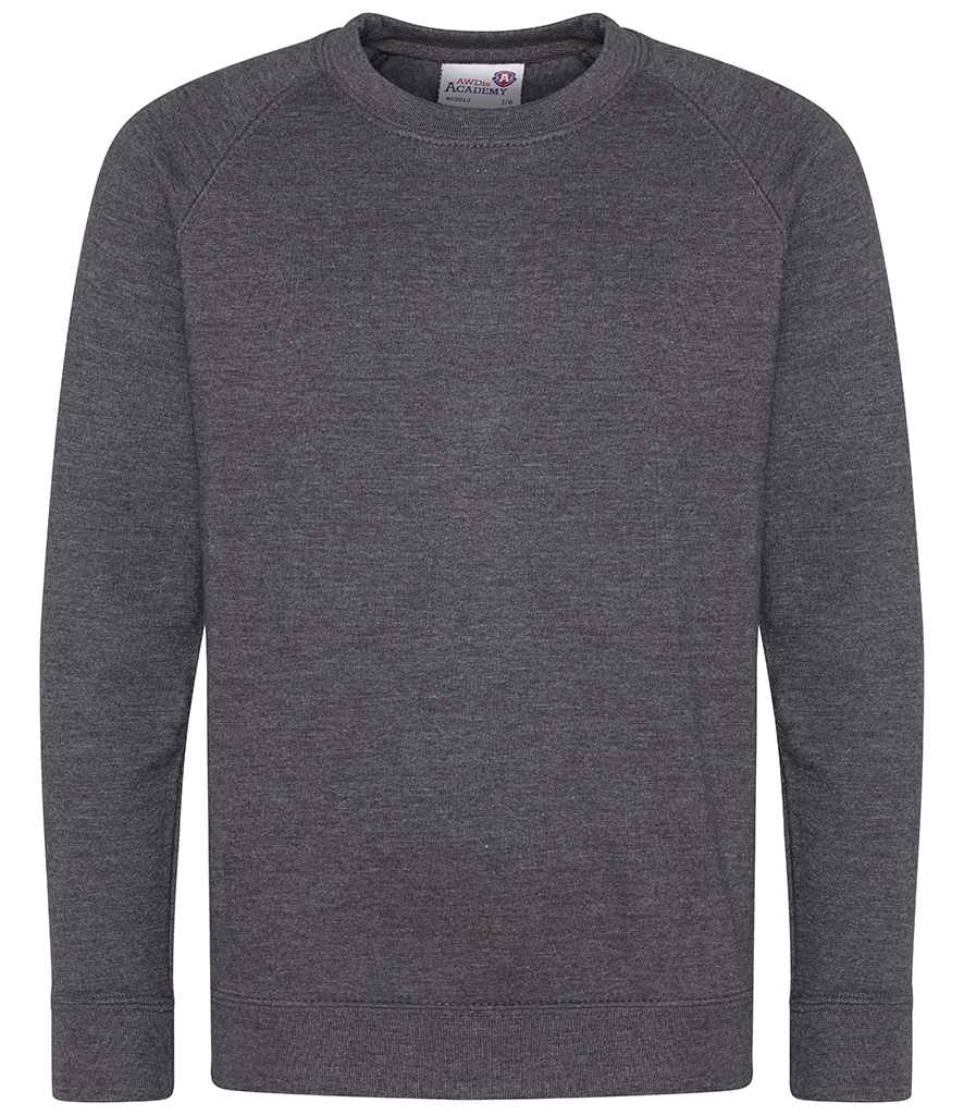 AWDis Academy Kids Raglan Sweatshirt Charcoal