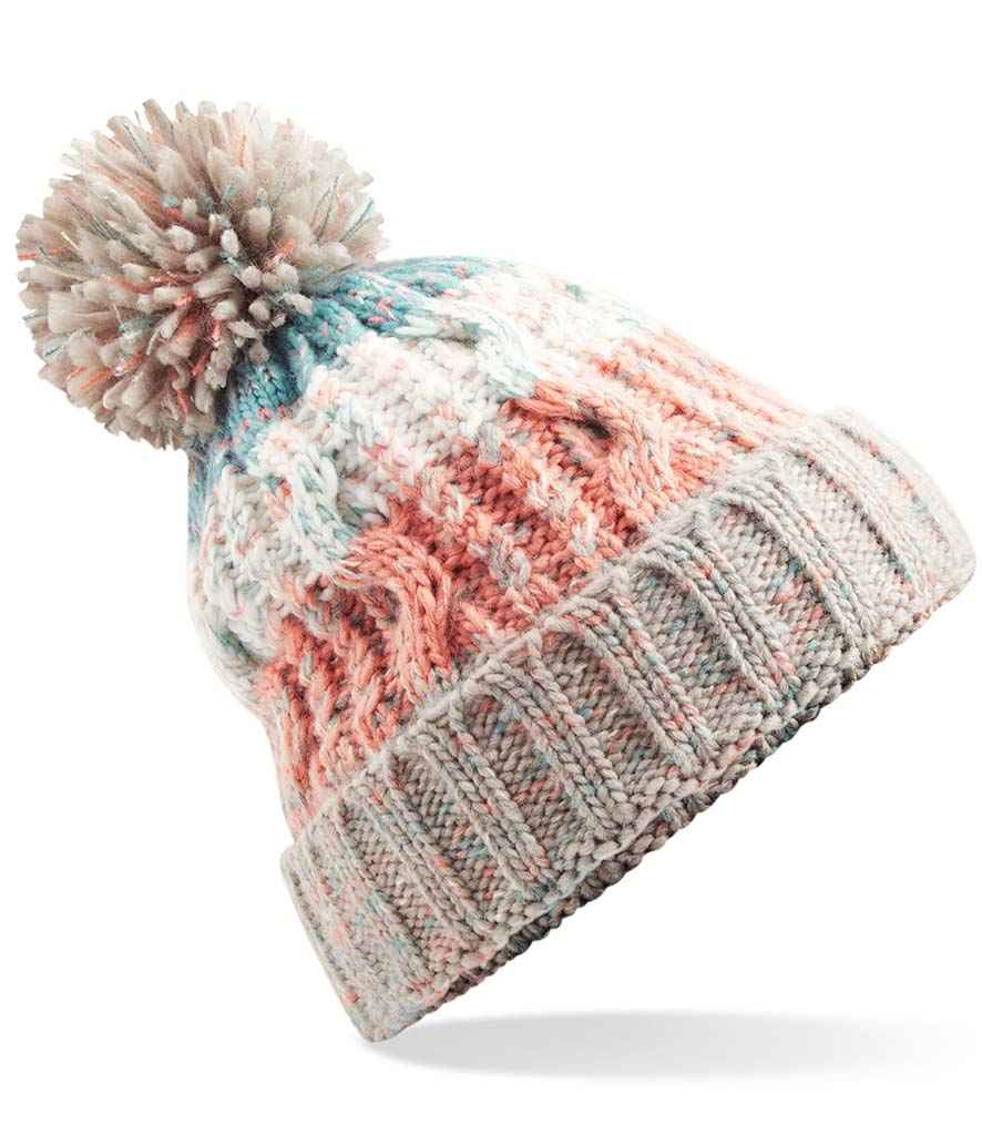 Beechfield Corkscrew Pom Pom Beanie | Branded Beanie