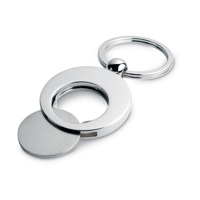 Branded Metal key ring with token