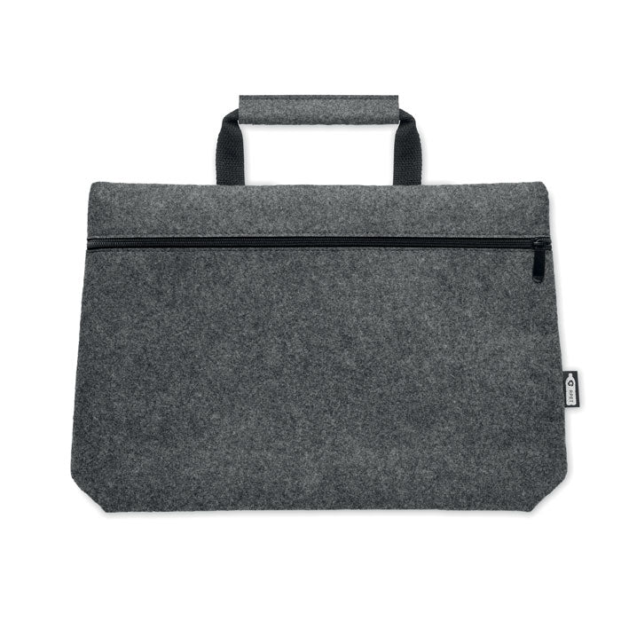 Branded RPET felt zippered laptop bag