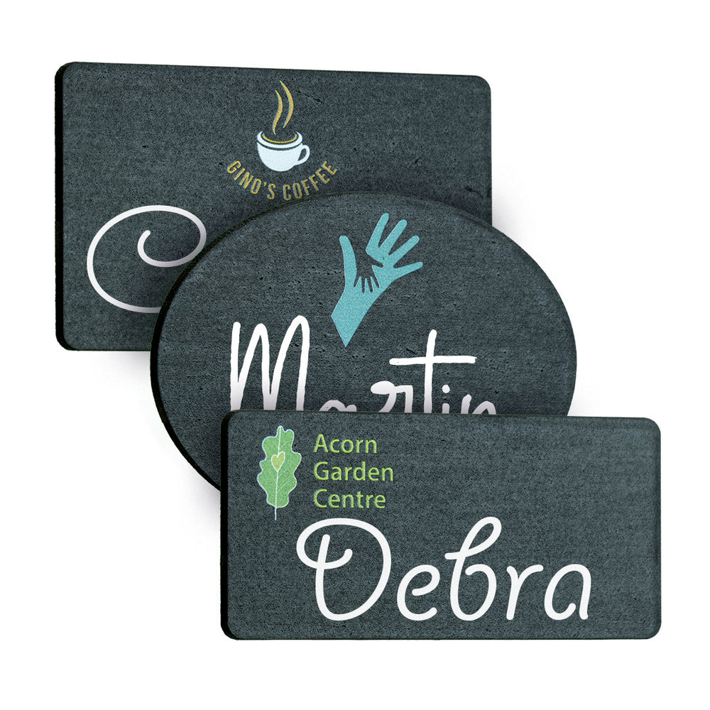 Blackboard Bamboo Reusable Name Badges