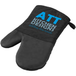Branded Maya oven gloves with silicone grip